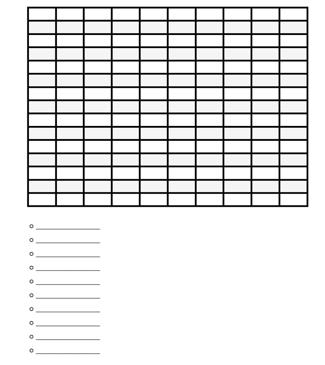 Blank Word Search Template 10 Words The Sidlaw Hare