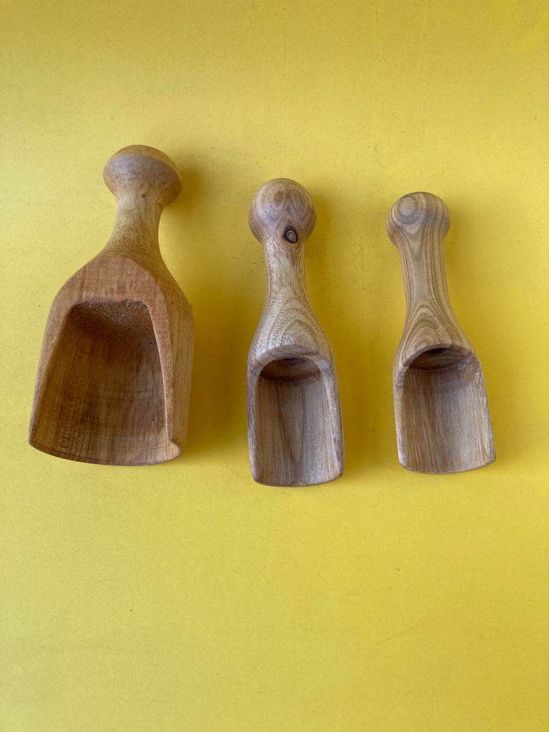 Goldilocks Scoops - Three Hand Turned Wooden Scoops - The Sidlaw Hare
