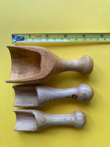 Goldilocks Scoops - Three Hand Turned Wooden Scoops - The Sidlaw Hare