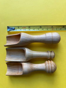Set of Three Hand Turned Wooden Scoops - The Sidlaw Hare