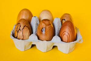 Six Hand Turned Wooden Eggs - The Sidlaw Hare