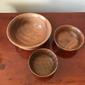 Set of Three Dark Wood Bowls - The Sidlaw Hare