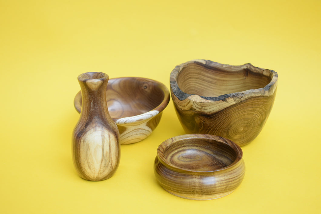 Wooden Bowls with Vase - The Sidlaw Hare