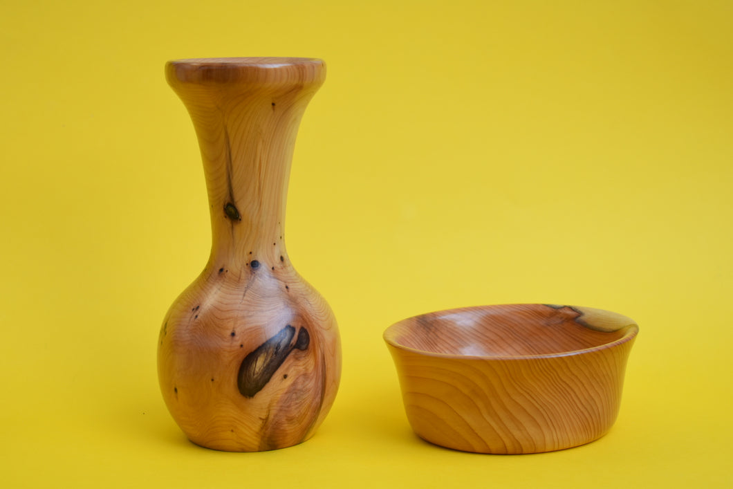 Wooden Vase and Bowl Set - The Sidlaw Hare